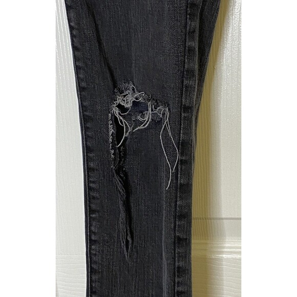 American Eagle Size 4 x 30 Super Stretch Jeggings Black Denim Jeans Low Rise - Picture 5 of 10